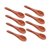 BIUDECO 8pcs Mini Wooden Spoons Solid Wood Handmade Small Sugar Spice Scoops for Kitchen Dining Precise Tasting and Serving Condiments Desserts Ice Cream