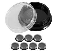 BIUDECO 8pcs Nail Art Sequins Small round Plastic Lidded Storing Jars for Nail Glitter Decorations Reusable Containers for Organizing Supplies for DIY Crafts