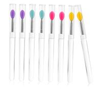 BIUDECO 8pcs Portable Silicone Lip Applicators Lids Small Makeup Beauty Tools Multi-color Lipstick Applicator Brushes for Women Travel and Daily Use
