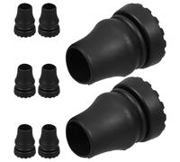 BIUDECO 8pcs Rubber Cane Tips Heavy Duty Anti-Slip Replacement Pads for Walking Sticks Crutches Hiking Poles Seniors Stability Outdoor Accessories
