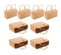 BIUDECO 8Pcs Thickened Kraft Paper Handheld Gift Bags Multi Function Candy Flower Supply Bags Portable Durable Party Favor for Takeaway Food and Outdoor Use