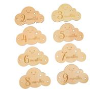 BIUDECO 8Pcs Wooden Milestone Discs Newborn Photography Props Smooth Month Marker Signs for Growth Photos Unique for Newborn Shower and Keepsake
