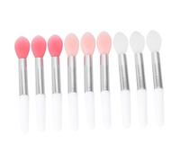 BIUDECO 9pcs Portable Silicone Lipstick Applicator Soft Head Cosmetic Lip Mask Brush for Precise Makeup Application Travel-friendly Lip Brush Kit in Pink Transparent Watermelon Red