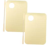 BIUDECO Acrylic Makeup Mixing Palette Set 2pcs Small Foundation and Concealer Blending Plate with Spatula for Professional Cosmetic Application and Nail Art