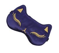 BIUDECO Adjustable Silk Sleeping Eye Mask for Travel Skin-Friendly Soft Blindfold with Cartoon Cat Design Breathable and Supple for Insomnia Relief and Eye Protection in Navy Blue