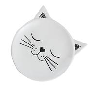 BIUDECO Adorable Cartoon Animal Shape Ceramic Plate Cute Dessert and Dumpling Dish Moderate Capacity Kitchen Serving Dish for Home Restaurant Hotel Use White Cat Design