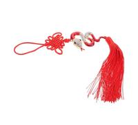 BIUDECO Alloy Snake Year Feng Shui Car Tassel Pendant Rhinestone Lucky Knot Charm for Rearview Mirror Traditional Chinese Knot Decoration for Lunar Year Multifunctional Red Ornament for