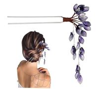 BIUDECO Ancient Style Hanfu Hair Stick with Tassel Pendant Chinese Flower Hairpin for Women S Long Hair Comfortable No-damage Updo Accessory for Birthday Valentine S Day and Year