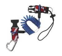 BIUDECO Anti-lost Retractable Underwater Camera Lanyard with Buckle Stainless Steel Spring Coil Strap for Scuba Diving Equipment Comfortable Wristband High Visibility Blue Dive Flag Design