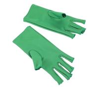 BIUDECO Anti-uv Fingerless Manicure Gloves for Nail Art Protection Comfortable Elastic UV Shield Gloves for Hand Skin Care Washable and Wear-Resistant Nail Salon Accessory Green