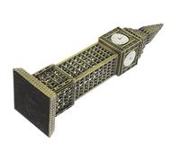 BIUDECO Antique Alloy Big Clock Tower Sculpture Sturdy Household Craft Ornament for Hallway Living Party Decor Elegant London Elizabeth Tower Model