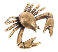 BIUDECO Antique Brass Crab Figurine Small Decorative Sculpture for Home Office Shelf Creative Retro-style Brass Craft Ornament with Fine Handcrafted Details Desk Decor Collection
