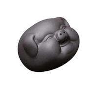 BIUDECO Archaistic Black Zisha Little Pig Tea Pet Adornment Creative Miniature Ornament for Home and Tea Ceremony Decoration Lifelike Charm for Living and Party Use