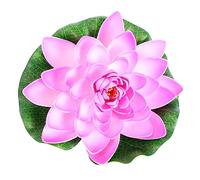BIUDECO Artificial Floating Lotus Flowers 6pcs Set Pink Simulation Water Lilies Plastic Pond Plants for Home and Garden Decoration