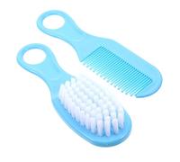 BIUDECO Baby Brush and Comb Set for Newborns and Infants, Blue Circular Tooth Comb Design with Soft TPE Bristles to Promote Blood Circulation, Infant Hair Grooming Kit