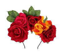 BIUDECO Big Rose Bridal Hairband for Women Durable Floral Headband with Imitation Rose Comfortable Costume Hair Accessory for Weddings Cosplay and Festival Parties