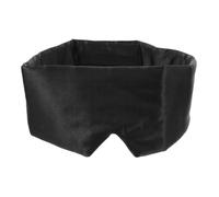 BIUDECO Black Satin Sleep Mask with Breathable Cotton Lining Lightproof Eye Patch for Home Travel Ear Cover Blindfold for Comfortable Rest and Night Use