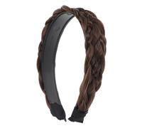 BIUDECO Braided Headband Fishbone Braid Wig Hair Hoop Wide Five-strand Light Brown Hair Accessory for Women Outdoor Decorative Headdress