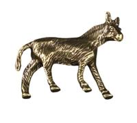 BIUDECO Brass Donkey Model Ornament Miniature Farm Animal Figurine for Home Decor Desktop Decoration Succulent Garden Terrarium Accessory Standing