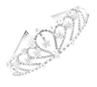BIUDECO Bridal Crown Silver Alloy Hair Accessory Beautiful Stylish Wedding Accessories for Brides and Anniversaries Birthday Crowns for Women