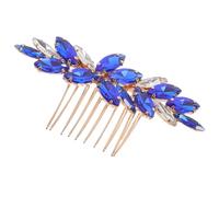 BIUDECO Bridal Hair Comb Easy to Put Alloy for Brides and Bridesmaids Blue Wedding Hair Accessory Rhinestone Side Comb to Create Stunning Hairstyles for Evening Party and Christmas