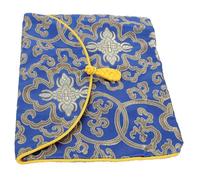BIUDECO Brocade Pouch Buddhist Scriptures Storage Bag Ethnic Style 35x24cm Blue Music Books Organizer Suitable for Students and Religious Texts