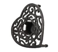 BIUDECO Cast Iron Teapot Warmer Tripod Stand Vintage Heart-shaped Hollow Design with Tealight Holder for Tea Coffee Milk Heating Stable and Kitchen Accessory