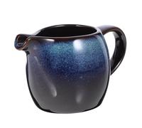 BIUDECO Ceramic Creamer Pitcher with Handle and Spout 250ml Blue Glazed Milk Dispenser for Coffee and Afternoon Tea Household Sauce Pouring Jug