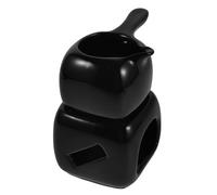 BIUDECO Ceramic Essential Oil Burner Black Aromatherapy Diffuser with Tea Light Candle Holder for Spa and Home Fragrance Heating