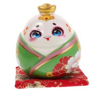 BIUDECO Ceramic Snake Coin Bank Handmade Money Saving Jar for Adults Green Fortune Figurine Decor Intricate Animal Statue Encouraging Savings and Finance Management