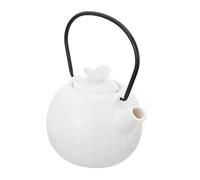 BIUDECO Ceramic Teapot Set Japanese Style Embossed Butterfly Floral Design Household Teapot with Stable Base Comfortable Handle Easy to Clean for Home and Office Tea