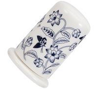BIUDECO Ceramic Toothpick Holder with Floral Pattern, Reusable and Easy to Clean Toothpick Dispenser for Home Kitchen and Dining Table, Blue Porcelain Container