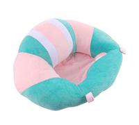 BIUDECO Children's Plush Sofa Chair Support Seat for Infants 45cm Diameter Soft Crystal Velvet Light Green and Pink Portable for Playroom and Travel