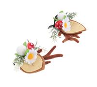 BIUDECO Christmas Antler Cat Ears Hairpins Brown Hair Accessory Cute Bobby Pin for Party Festival Cosplay Unique Holiday Hair Jewelry for Women