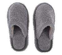 BIUDECO Cleaning Mop Shoes M Medium Grey Fabric Silent Floor Care | Detachable Cover, Hands Free Use, Home and Office, Tile and Hardwood Surfaces, One Pair