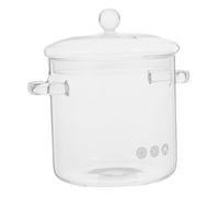 BIUDECO Clear Glass Saucepan with Lid and Dual Handles Versatile Cooking Pot for Stewing Soup and Milk Boiling Handmade Heat Resistant Glass Bean Pot for Stove Use Easy Clean Kitchen