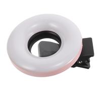 BIUDECO Clip-on Ring Light for Phone with 15x Macro Lens Rechargeable Selfie Light for Smartphone Cameras Soft Even Illumination Abs Material Portable Design Pink Color for On-the-go