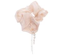 BIUDECO Cloth Hair Ties Elastics Scrunchy Pearl Tassel Design Elegant Girly Hair Bands Easy to Put on Take Down Not Easy to Break for Entertainment Venues and Amusement Parks