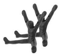 BIUDECO Coat Hooks Decorative Climbing Man Design 2pcs Cast Iron Wall Mounted Fine Workmanship with Simple Installation, Suitable for Belts and Umbrellas in Home or Bathroom