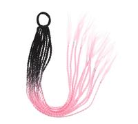 BIUDECO Colorful Ombre Crochet Hair Extension Braid Lifelike Synthetic Braids for Women Natural Texture No Shedding Vibrant Black and Pink Hairpiece for Festivals and Daily Wear