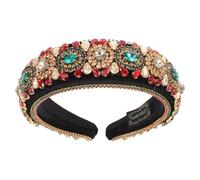 BIUDECO Colorful Rhinestone Headband Baroque Wide Hairband Chic Headdress for Women Festival Party Hair Decor Comfortable Skin-friendly Accessory