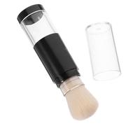 BIUDECO Compact Refillable Powder Brush with Soft Bristles Portable Travel Makeup Tool for Foundation Blush and Loose Powder Application Integrated Storage Bottle for Even Coverage and