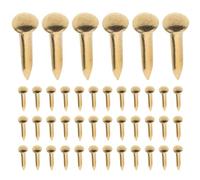 BIUDECO Copper Round Head Nails Sturdy Copper Material Sharp and Not Easy to Bend 100pcs in Golden Colour for Furniture Fixing for Woodworking Projects and Work