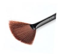 BIUDECO Cosmetic Face Powder Brush Blush Brush Black Wooden Handle Brown Bristles Single Fan-shaped Makeup for Highlighting and Face Contouring Random Color
