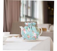 BIUDECO Cotton Printed Tea Cosy with Drawstring Opening Insulated Heat Preservation Cover for Teapots Anti-scald Floral Protective Sleeve Machine Washable Kitchen Accessory