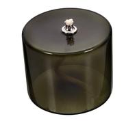 BIUDECO Creative Glass Oil Lamp with Cotton Wick European Style Decorative Kerosene Lantern for Home Decor Medium Olive Green Flat Glass Candle Holder for Indoor Ambient Lighting