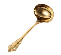 BIUDECO Creative Large Soup Ladle Spoon Stainless Steel Gold Serving Spoon for Kitchen Cooking Buffet Restaurants Rust-Resistant Hot Pot