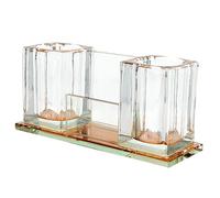 BIUDECO Crystal Microphone Stand Base in Light Gold Color, Desktop Wireless Mic Rack Holder for Ktv Karaoke and Office Use, Compatible with Sm7b Pop Filter and Mic Accessories