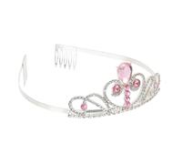 BIUDECO Crystal Pink Tiara Crown Hairband for Birthday Party Lightweight Chic Hair Ornament for Comfortable Decorative Headdress Photo Prop and Holiday Accessory
