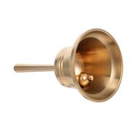 BIUDECO Decorative Solid Brass Hand Bell with Loud Clear Ring Weather-resistant Metal Art Ornament for Kitchen Restaurant Service and Outdoor Patio Use European Style Brass Decor